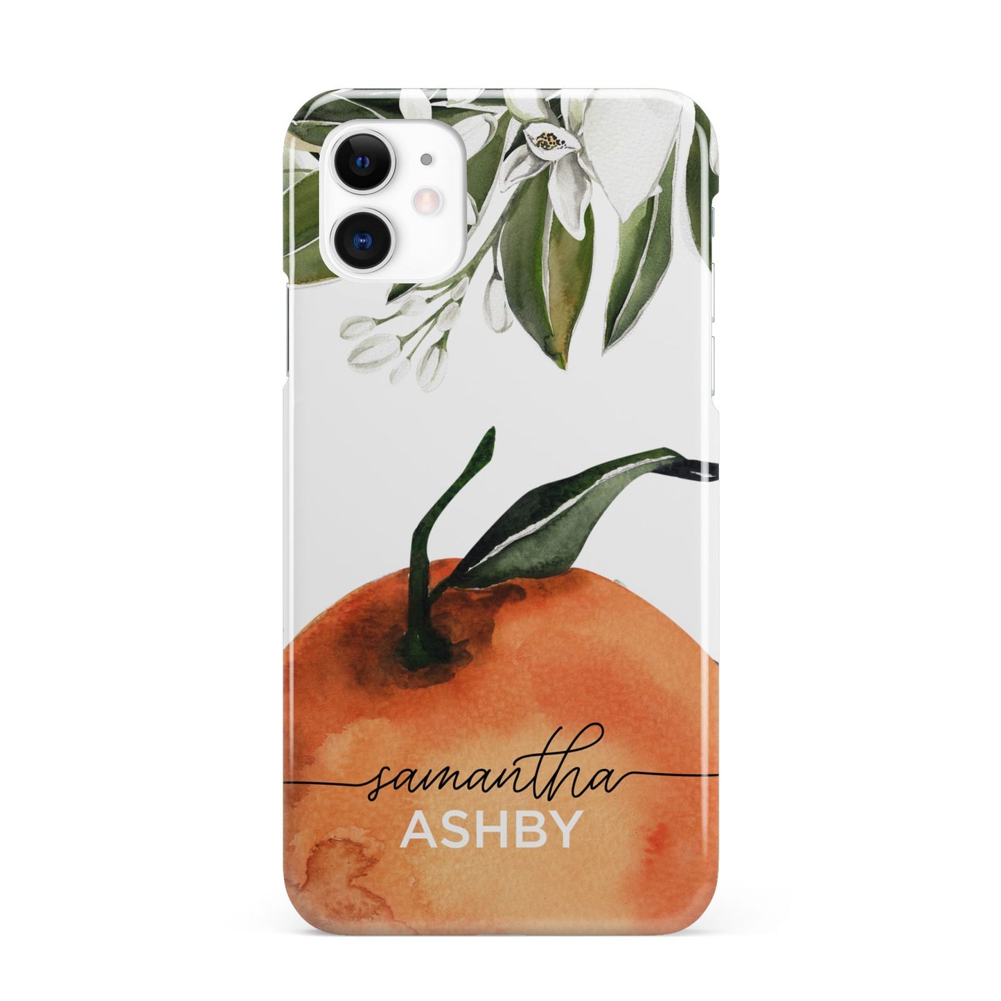 Orange Blossom Personalised Name iPhone 11 3D Snap Case