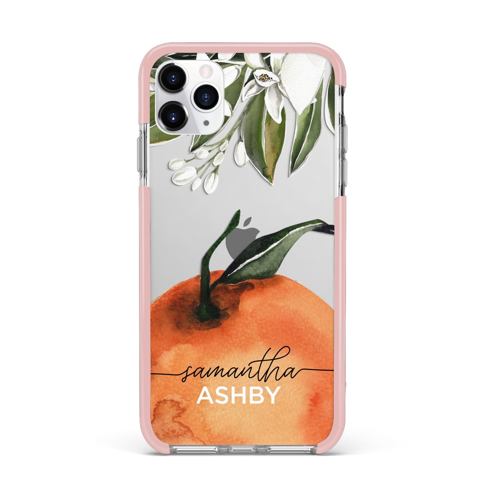 Orange Blossom Personalised Name iPhone 11 Pro Max Impact Pink Edge Case