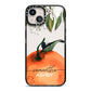 Orange Blossom Personalised Name iPhone 13 Black Impact Case on Silver phone