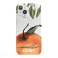 Orange Blossom Personalised Name iPhone 13 Full Wrap 3D Snap Case