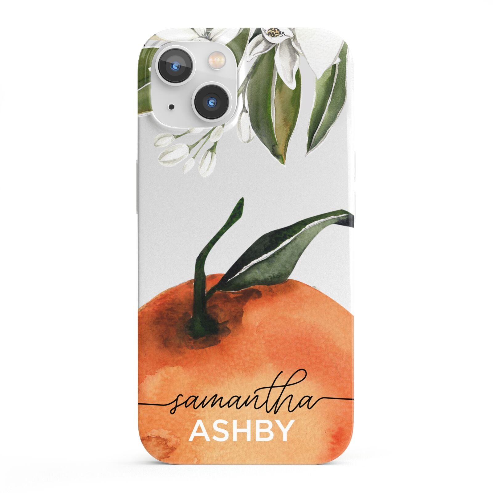 Orange Blossom Personalised Name iPhone 13 Full Wrap 3D Snap Case