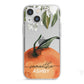 Orange Blossom Personalised Name iPhone 13 Mini TPU Impact Case with White Edges