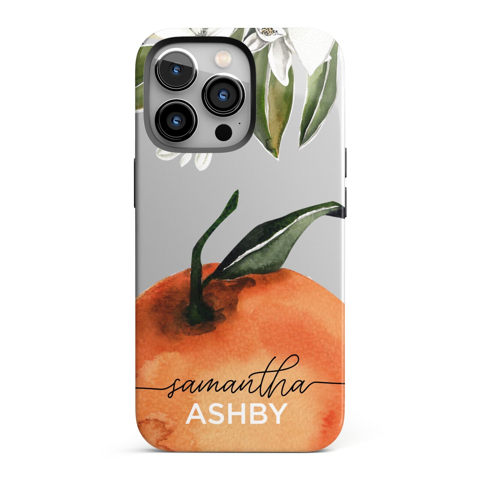Orange Blossom Personalised Name iPhone 13 Pro Full Wrap 3D Tough Case
