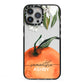 Orange Blossom Personalised Name iPhone 13 Pro Max Black Impact Case on Silver phone