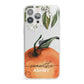 Orange Blossom Personalised Name iPhone 13 Pro Max Clear Bumper Case
