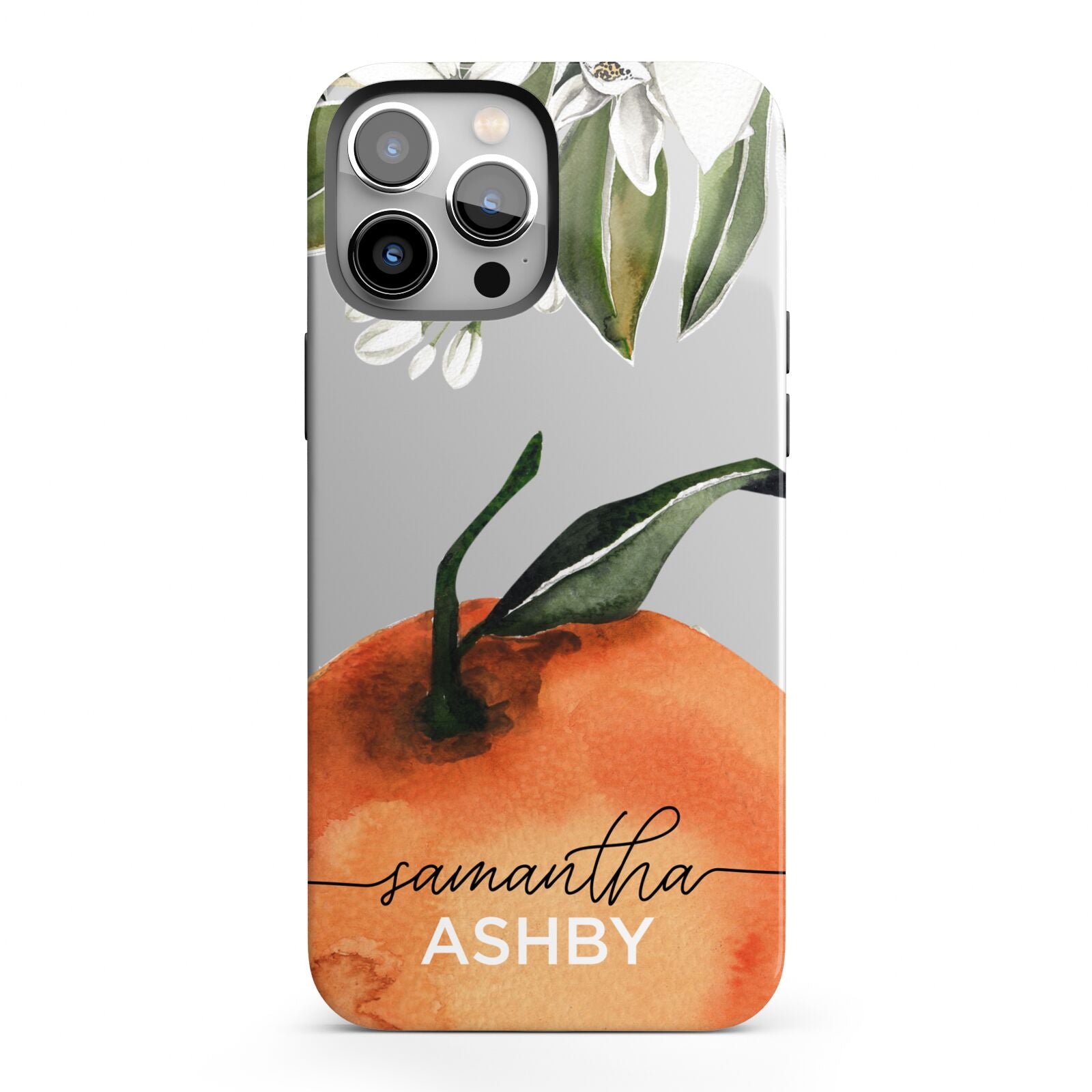 Orange Blossom Personalised Name iPhone 13 Pro Max Full Wrap 3D Tough Case