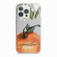 Orange Blossom Personalised Name iPhone 13 Pro TPU Impact Case with White Edges