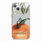 Orange Blossom Personalised Name iPhone 13 TPU Impact Case with White Edges