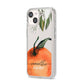 Orange Blossom Personalised Name iPhone 14 Clear Tough Case Starlight Angled Image