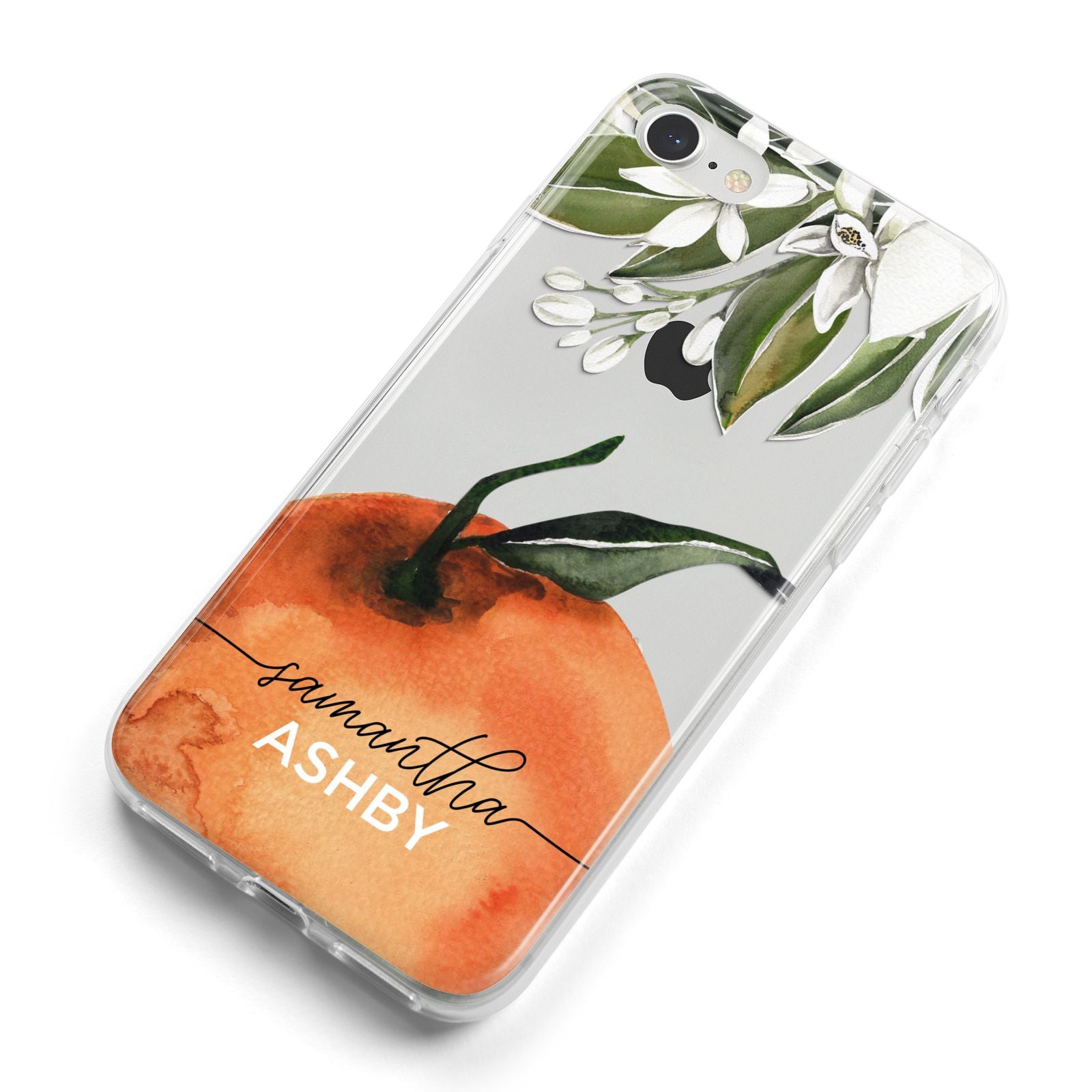 Orange Blossom Personalised Name iPhone 8 Bumper Case on Silver iPhone Alternative Image
