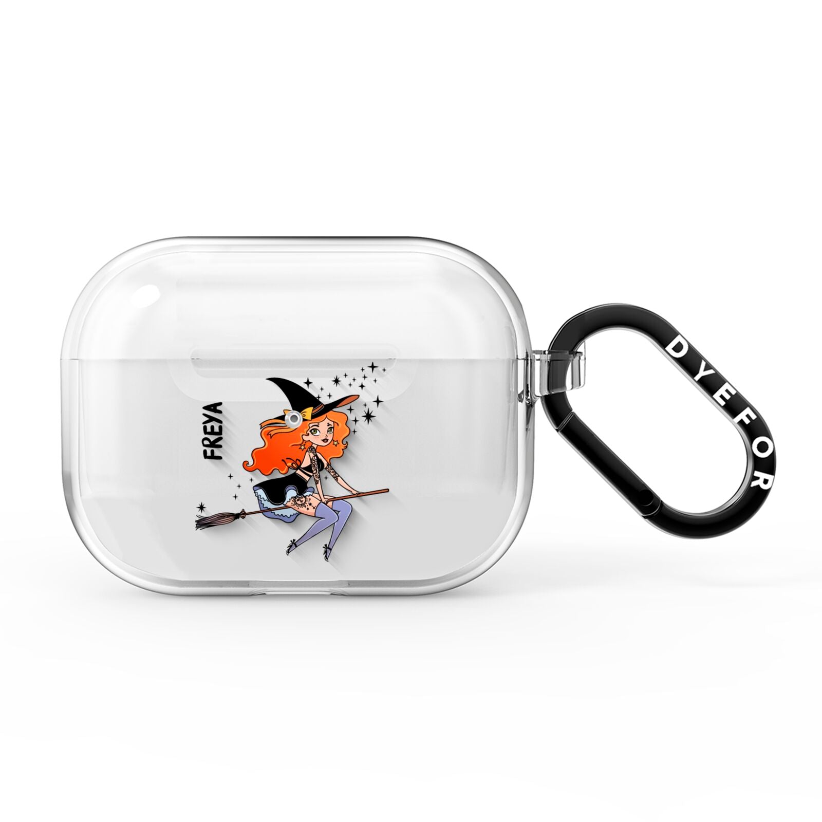 Orange Haired Personalised Witch AirPods Pro Clear Case