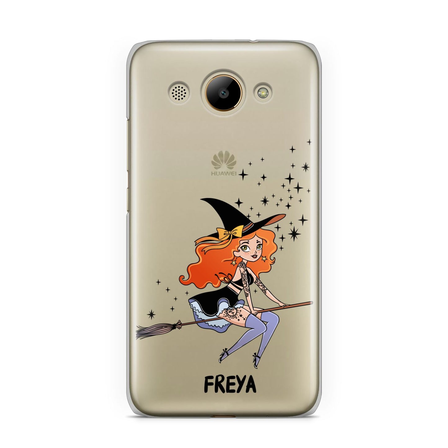 Orange Haired Personalised Witch Huawei Y3 2017