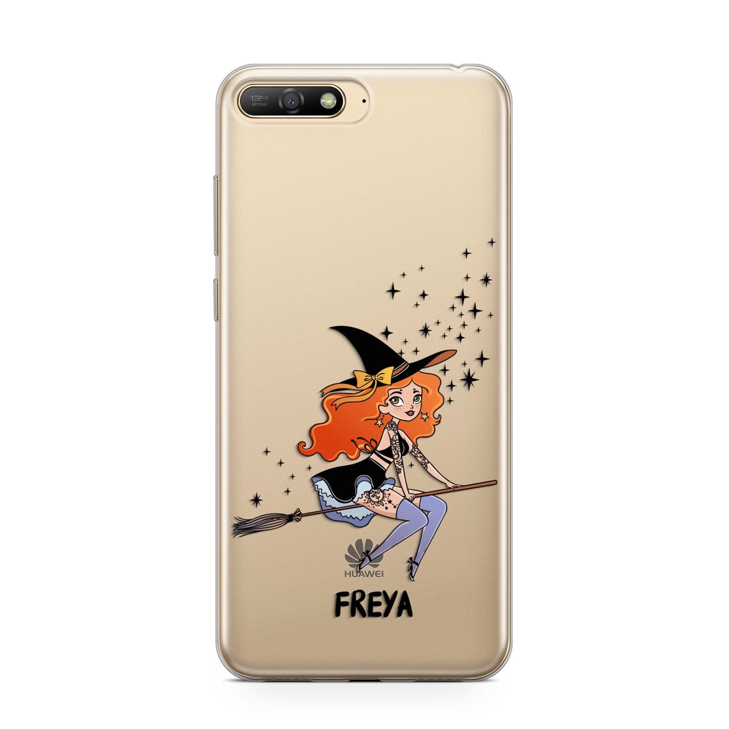 Orange Haired Personalised Witch Huawei Y6 2018