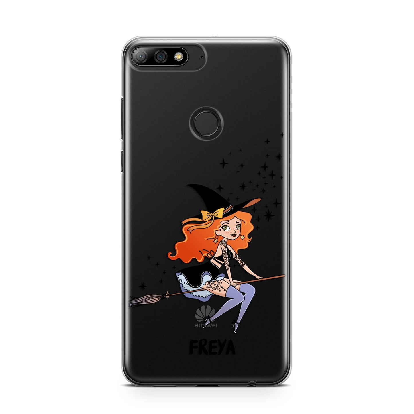 Orange Haired Personalised Witch Huawei Y7 2018