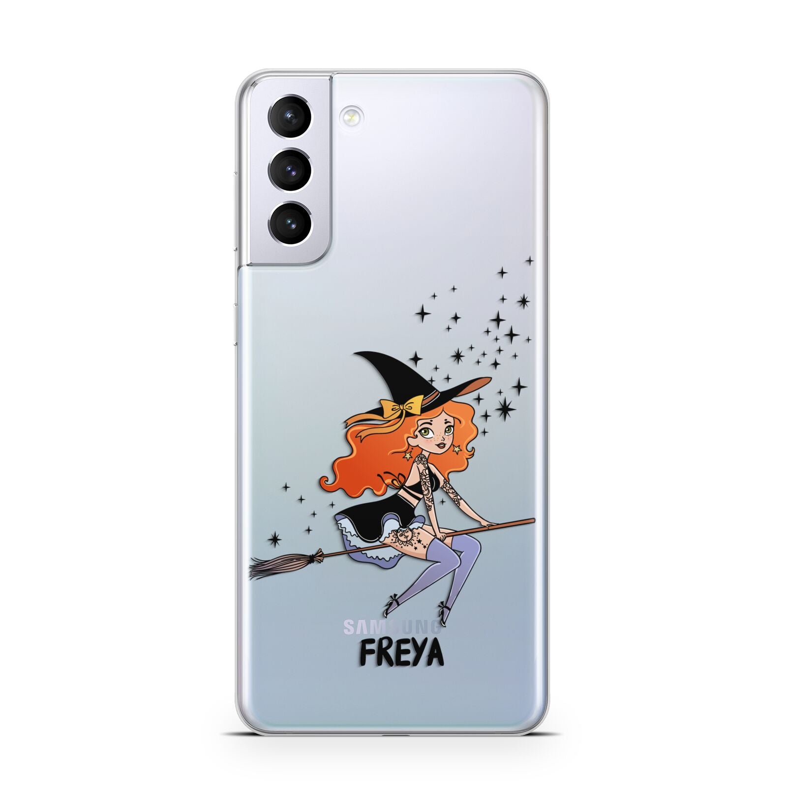 Orange Haired Personalised Witch Samsung S21 Plus Case