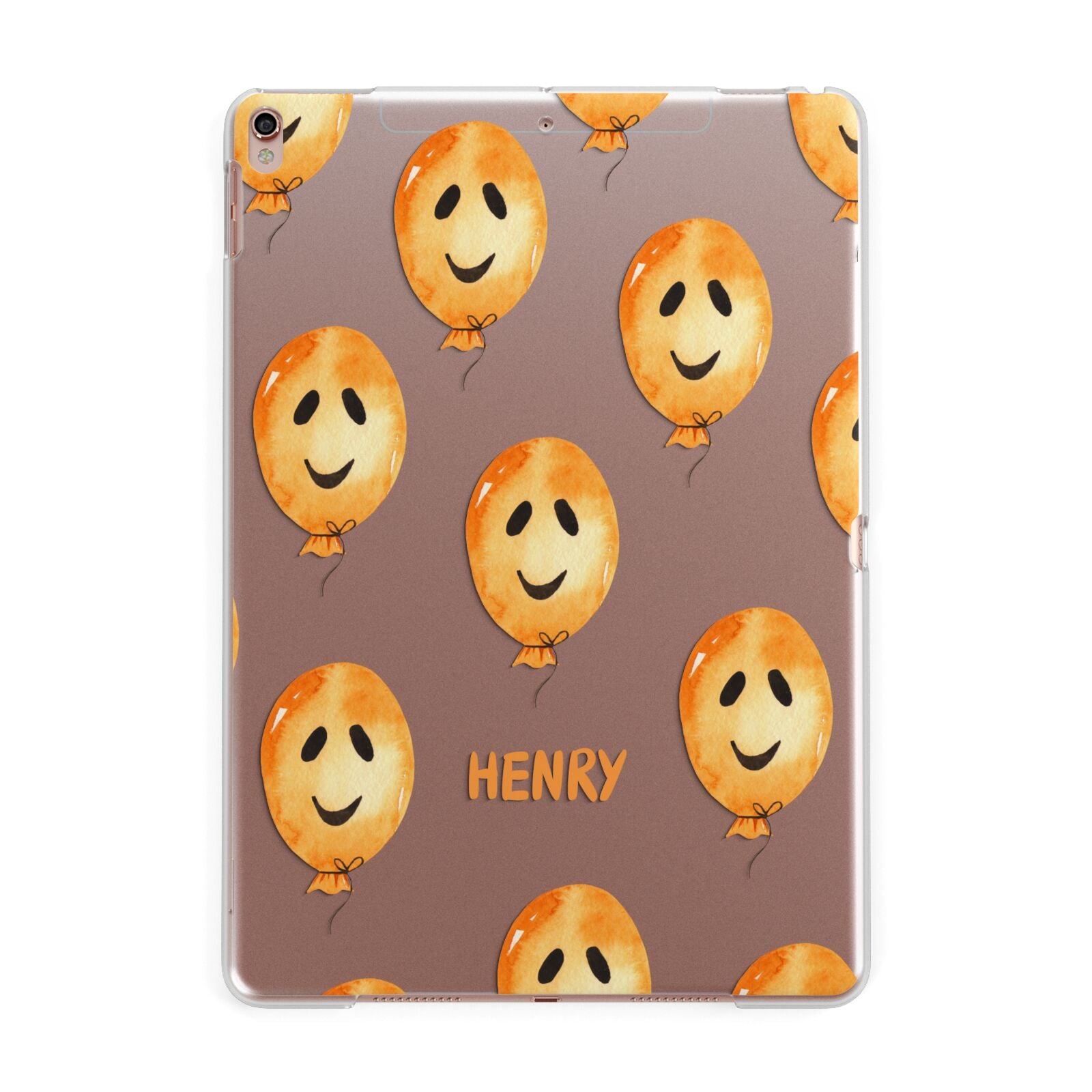 Orange Halloween Balloon Face Apple iPad Rose Gold Case