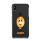 Orange Halloween Balloon Face Apple iPhone Xs Max Impact Case Black Edge on Black Phone