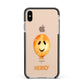 Orange Halloween Balloon Face Apple iPhone Xs Max Impact Case Black Edge on Gold Phone