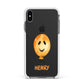 Orange Halloween Balloon Face Apple iPhone Xs Max Impact Case White Edge on Black Phone