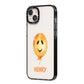 Orange Halloween Balloon Face iPhone 14 Plus Black Impact Case Side Angle on Silver phone