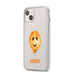 Orange Halloween Balloon Face iPhone 14 Plus Clear Tough Case Starlight Angled Image