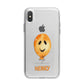 Orange Halloween Balloon Face iPhone X Bumper Case on Silver iPhone Alternative Image 1