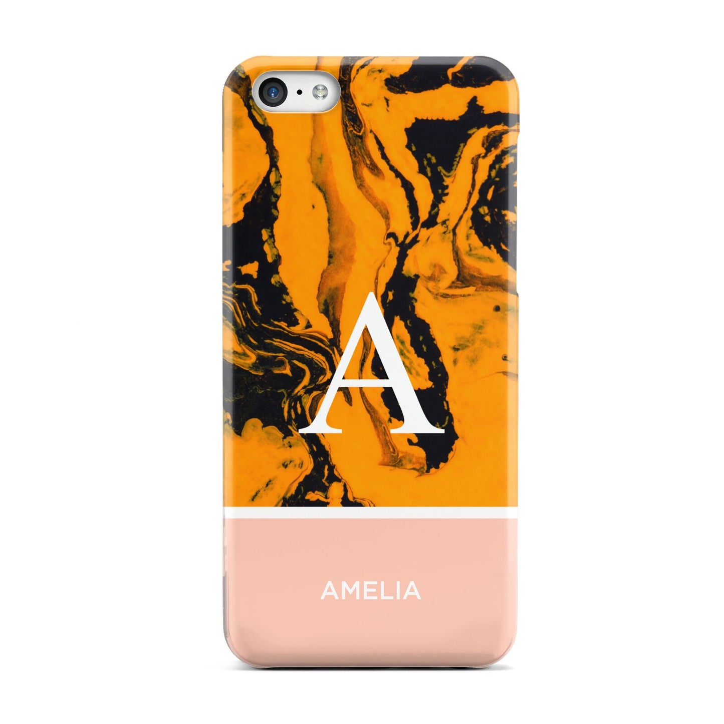 Orange Marble Personalised Apple iPhone 5c Case
