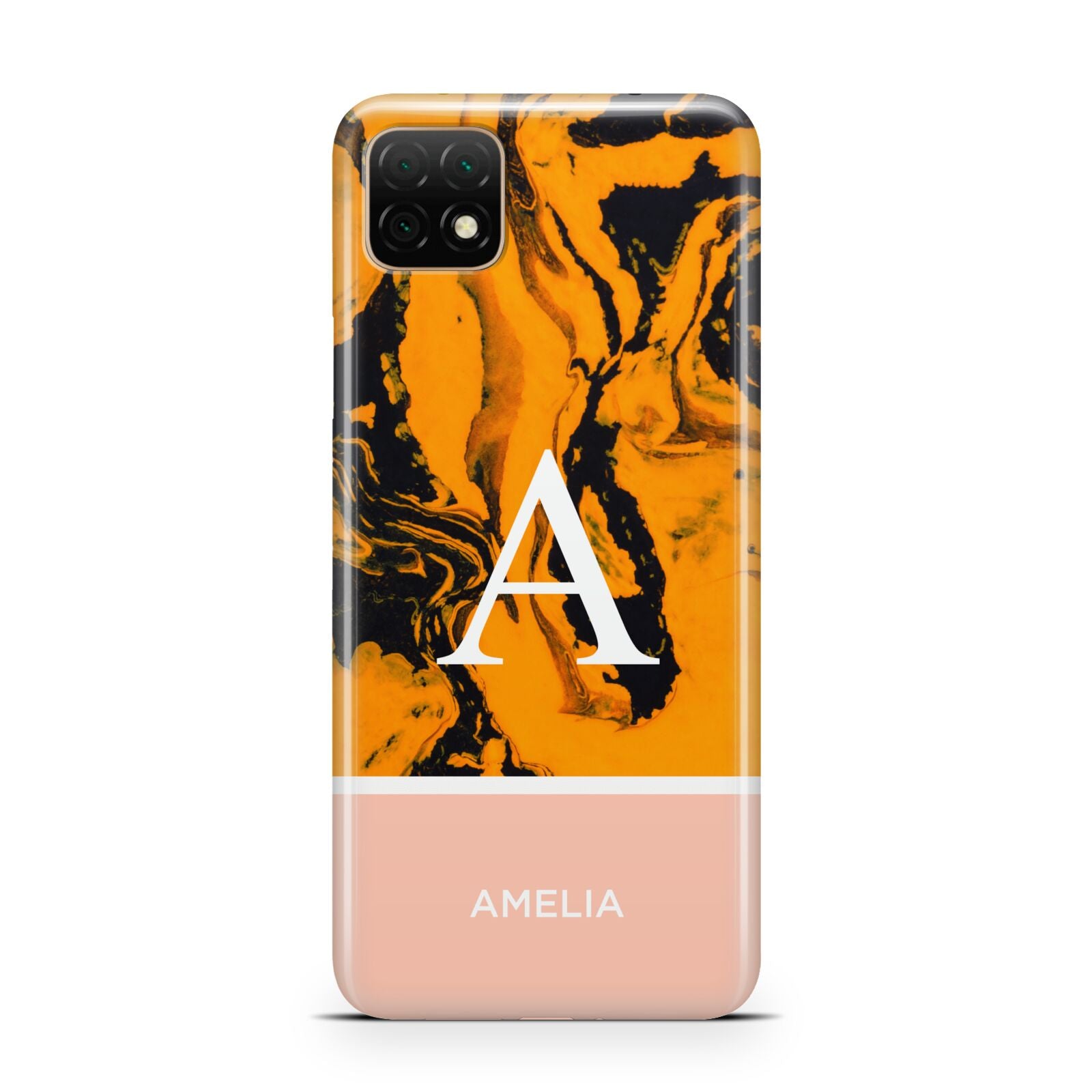 Orange Marble Personalised Huawei Enjoy 20 Phone Case