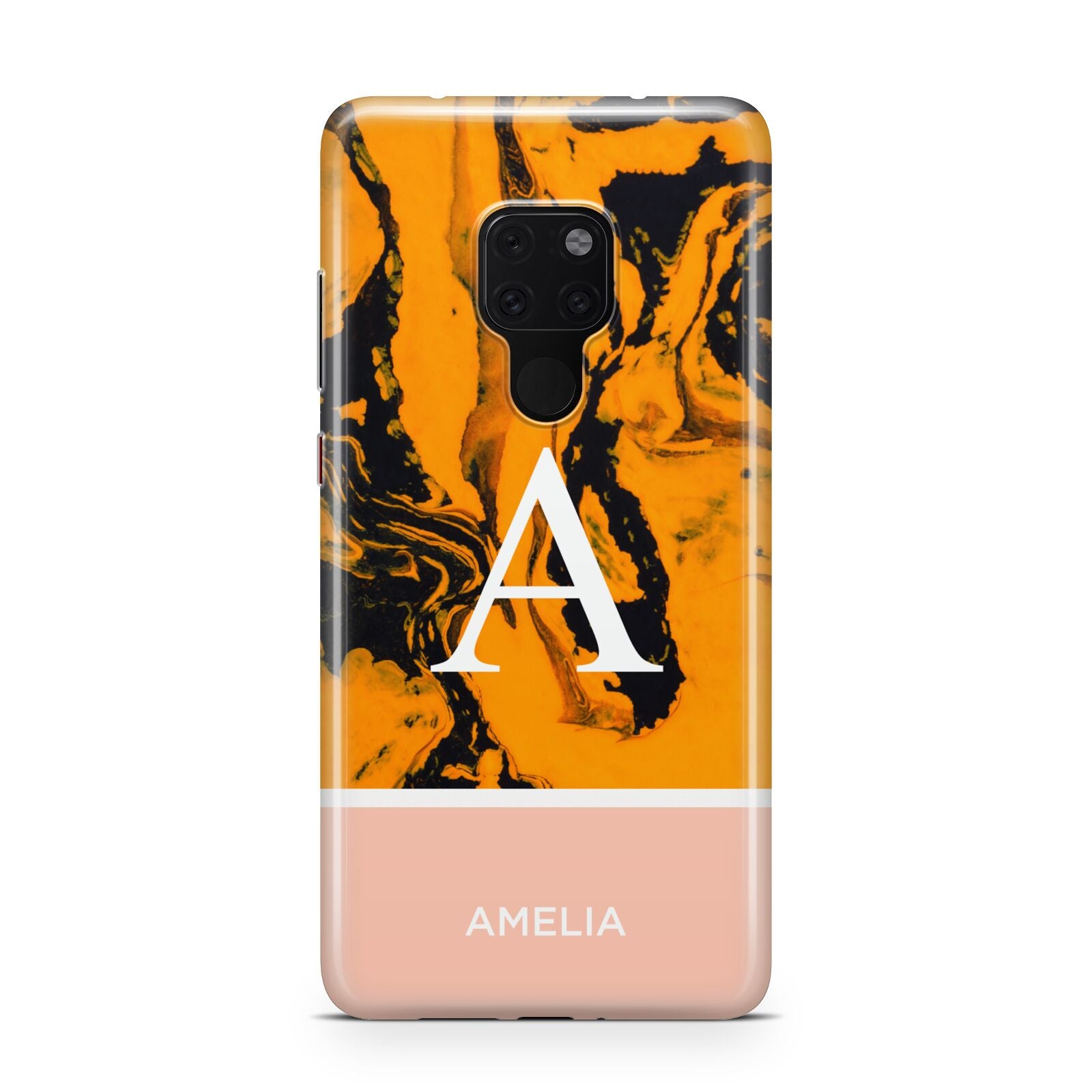 Orange Marble Personalised Huawei Mate 20 Phone Case