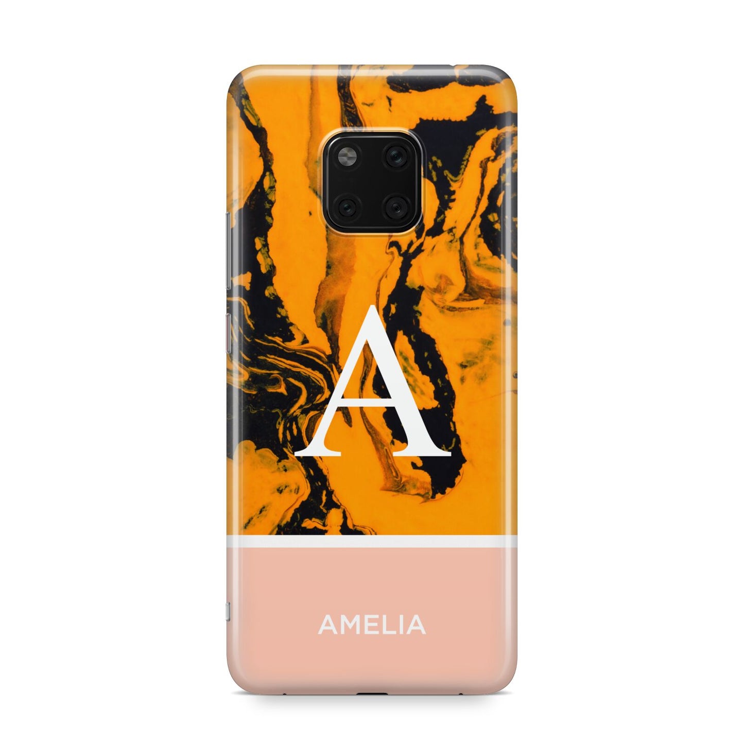 Orange Marble Personalised Huawei Mate 20 Pro Phone Case