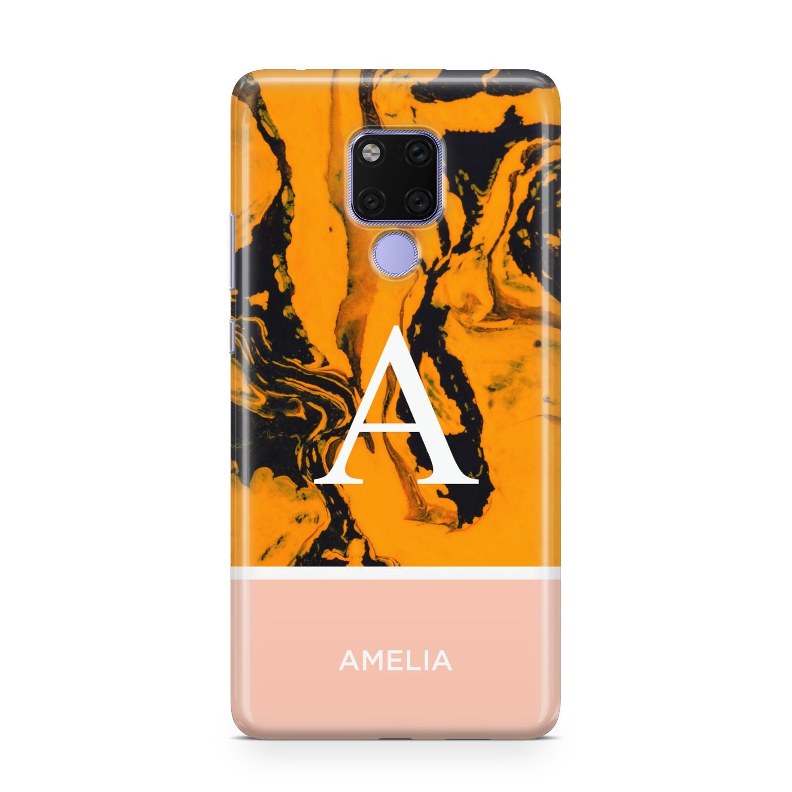 Orange Marble Personalised Huawei Mate 20X Phone Case