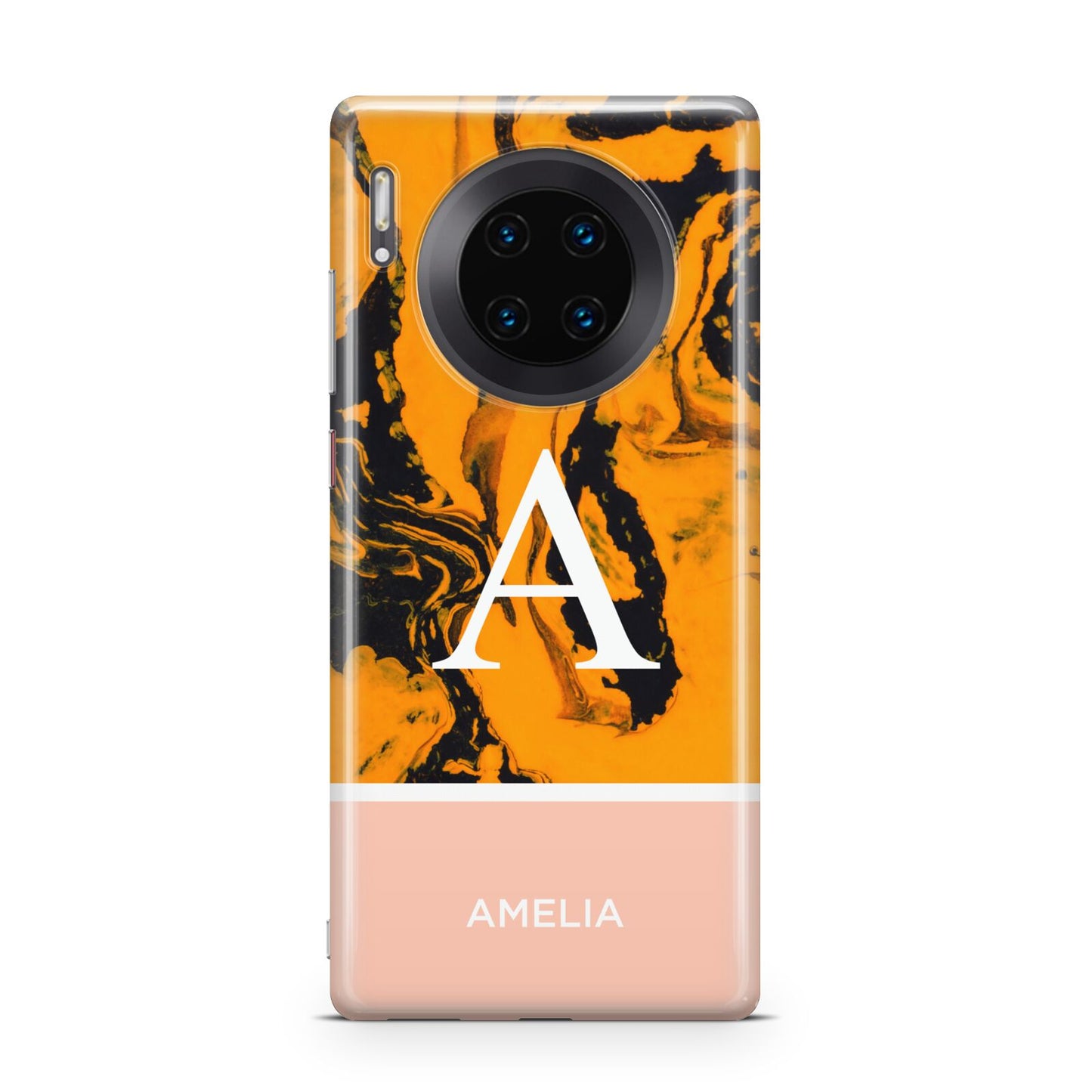 Orange Marble Personalised Huawei Mate 30 Pro Phone Case