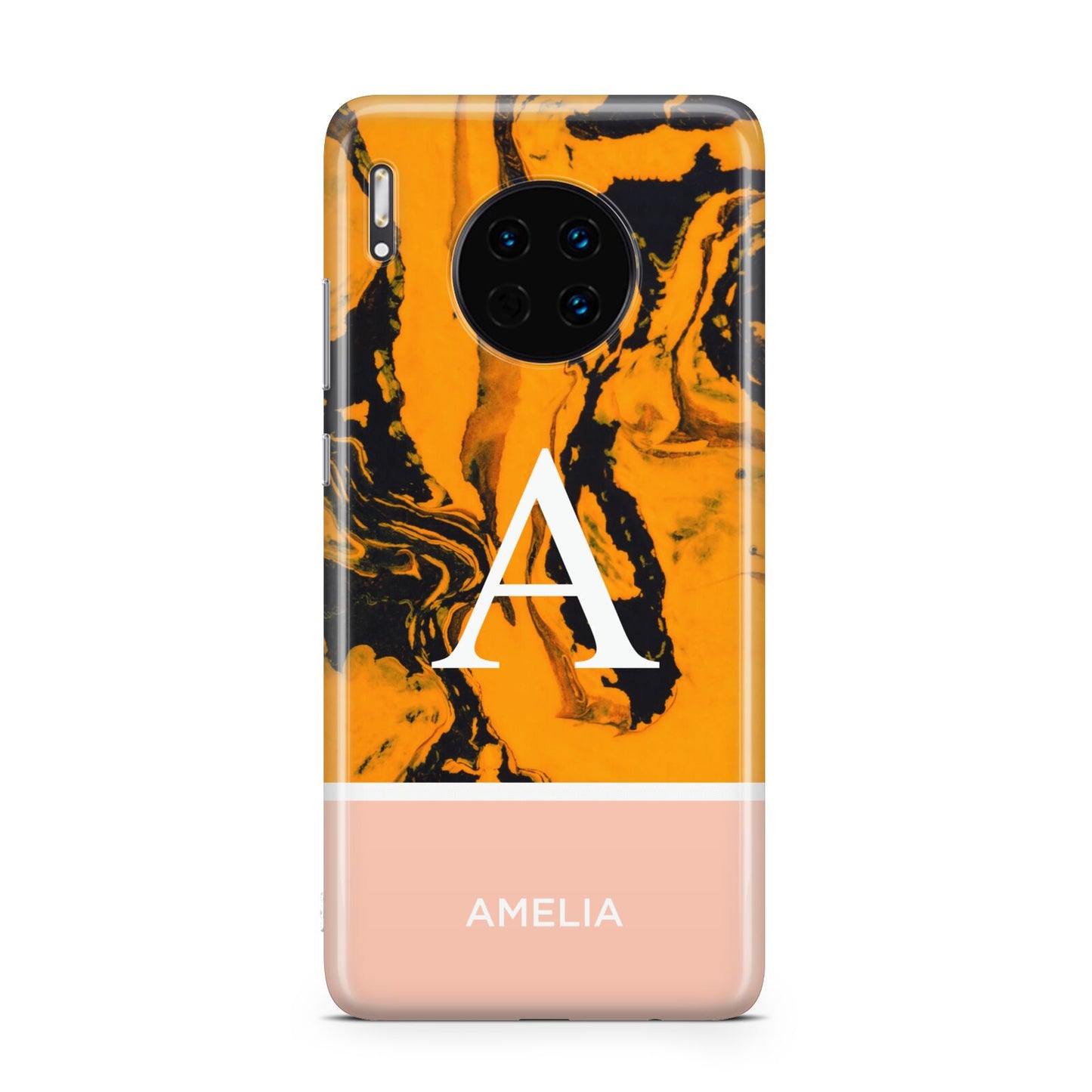 Orange Marble Personalised Huawei Mate 30