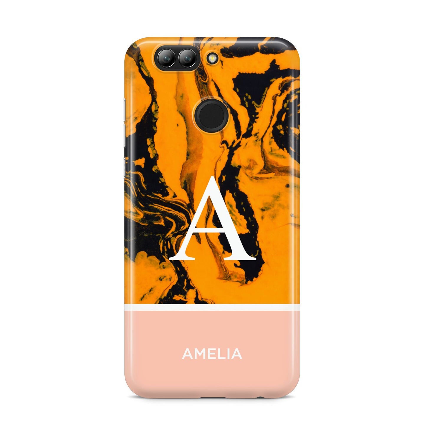 Orange Marble Personalised Huawei Nova 2s Phone Case