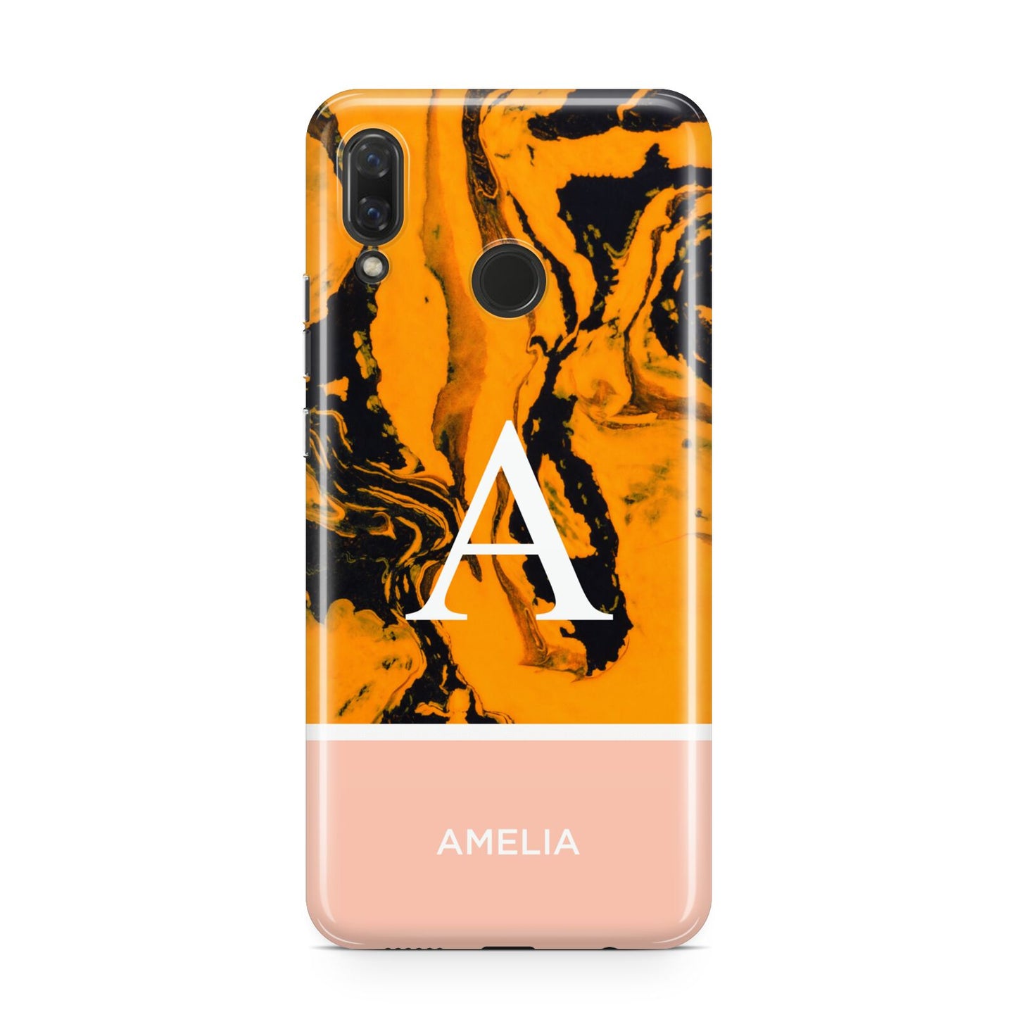 Orange Marble Personalised Huawei Nova 3 Phone Case