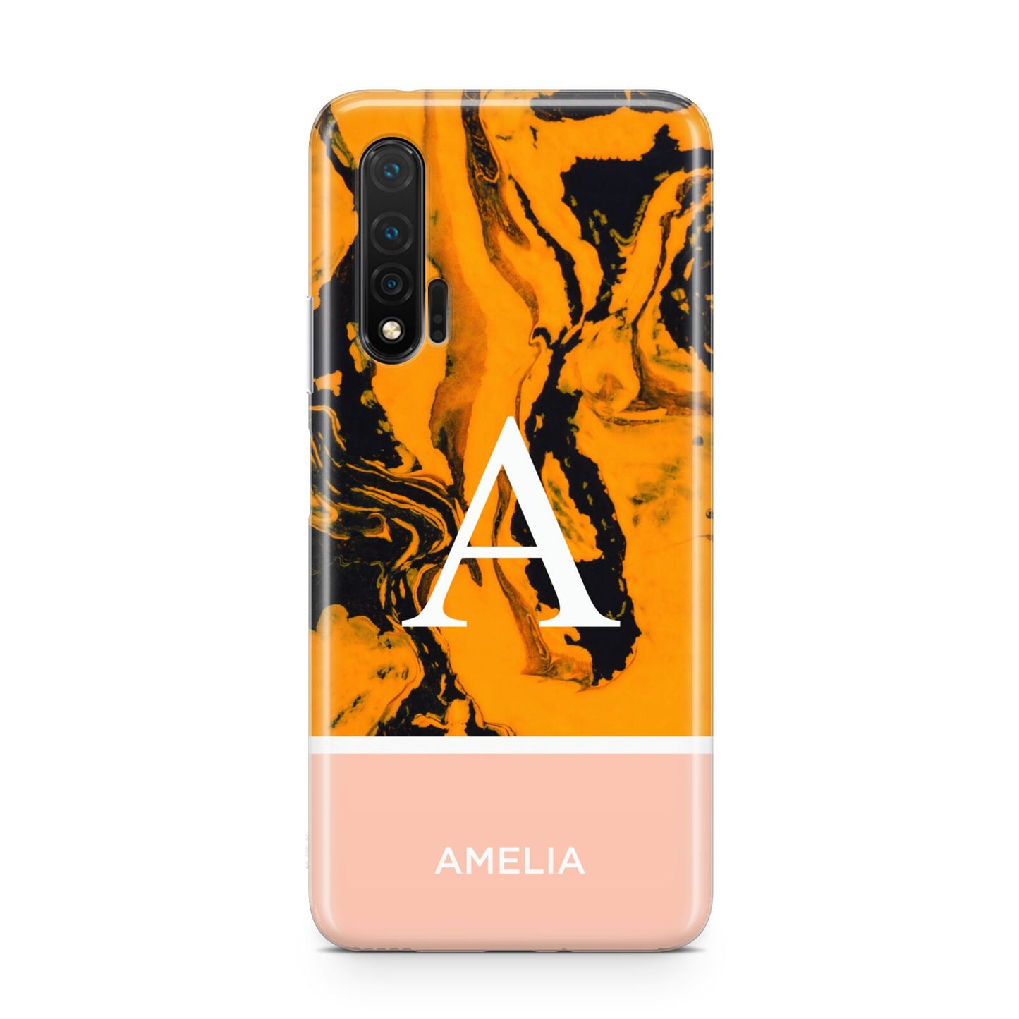 Orange Marble Personalised Huawei Nova 6 Phone Case