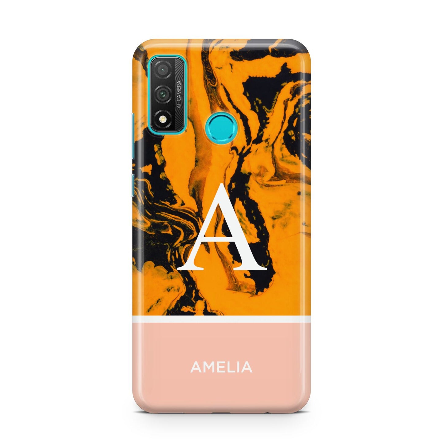 Orange Marble Personalised Huawei P Smart 2020