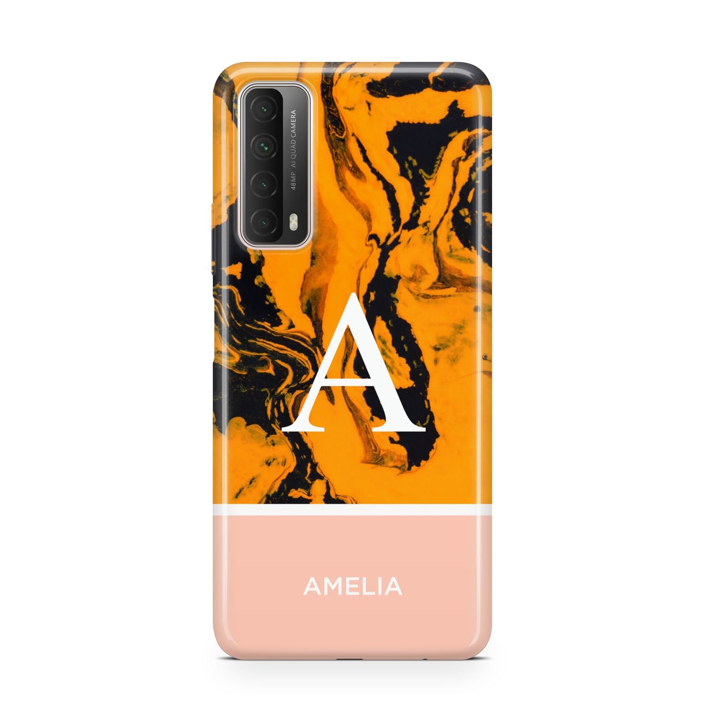 Orange Marble Personalised Huawei P Smart 2021