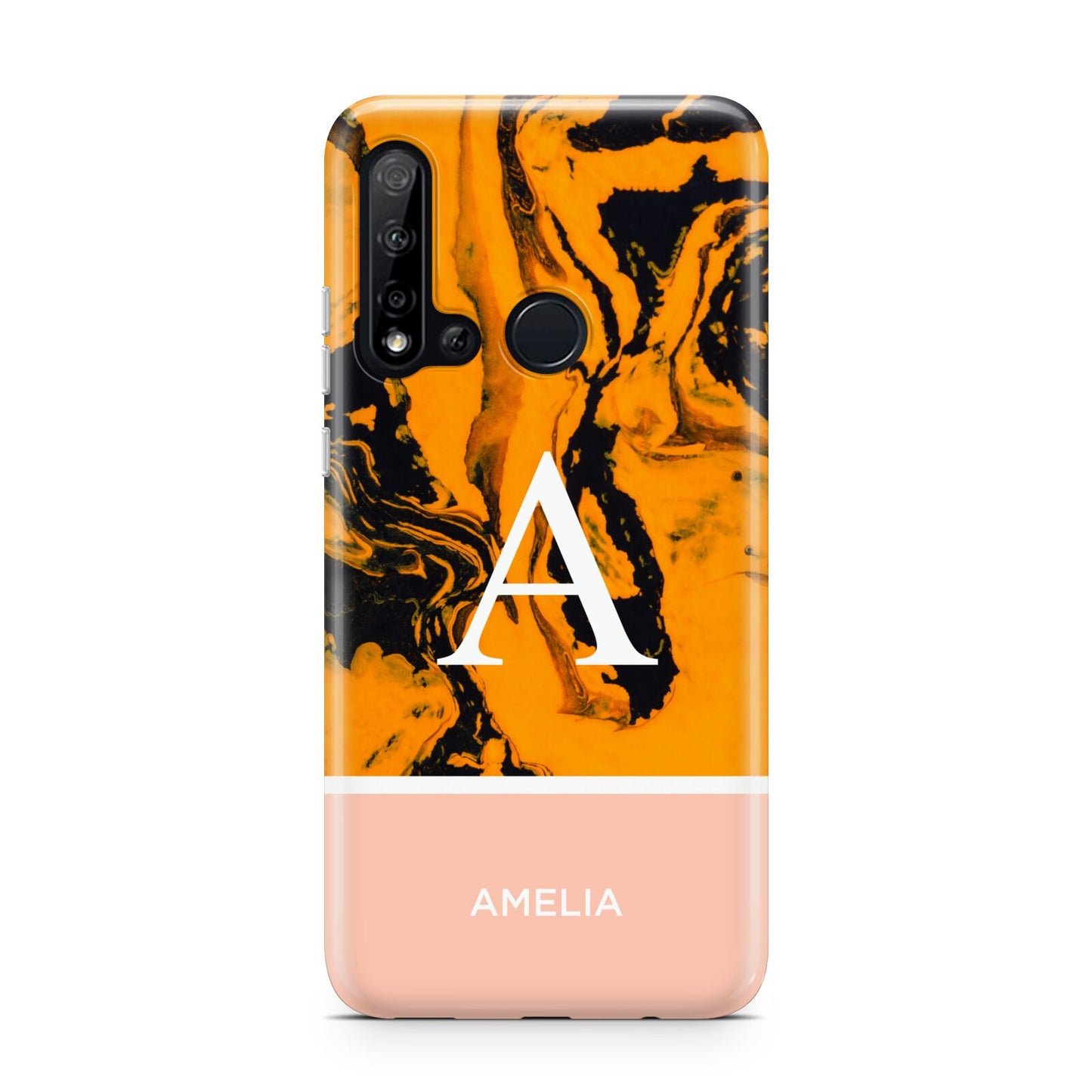 Orange Marble Personalised Huawei P20 Lite 5G Phone Case