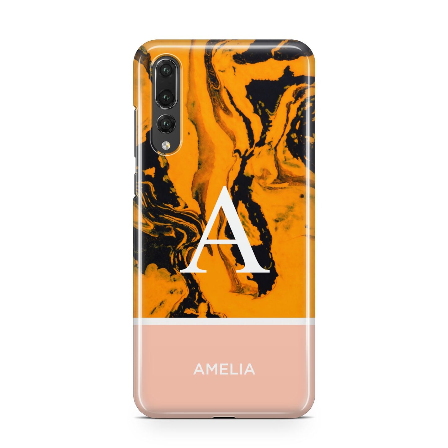 Orange Marble Personalised Huawei P20 Pro Phone Case