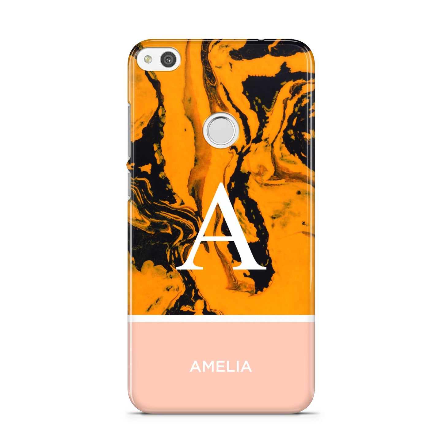 Orange Marble Personalised Huawei P8 Lite Case