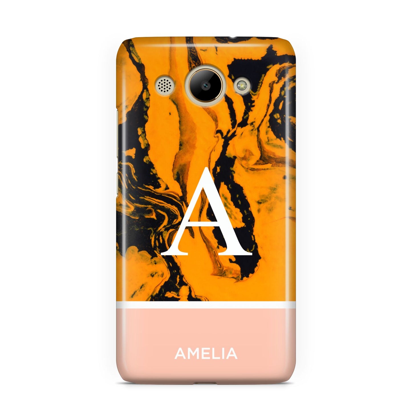 Orange Marble Personalised Huawei Y3 2017