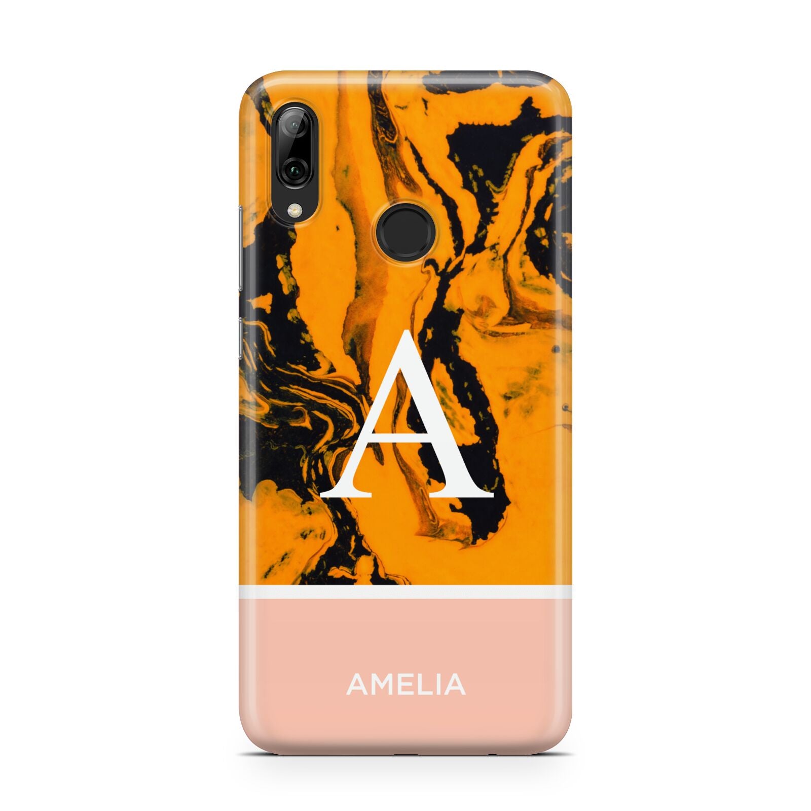 Orange Marble Personalised Huawei Y7 2019