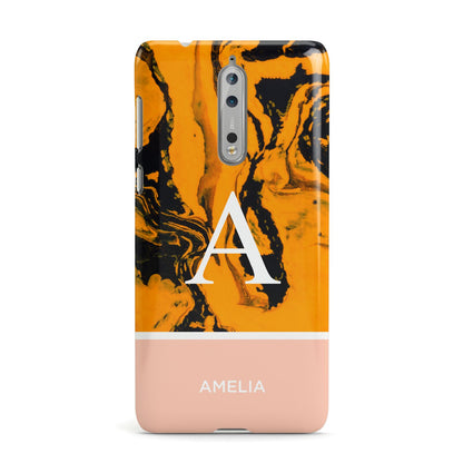 Orange Marble Personalised Nokia Case