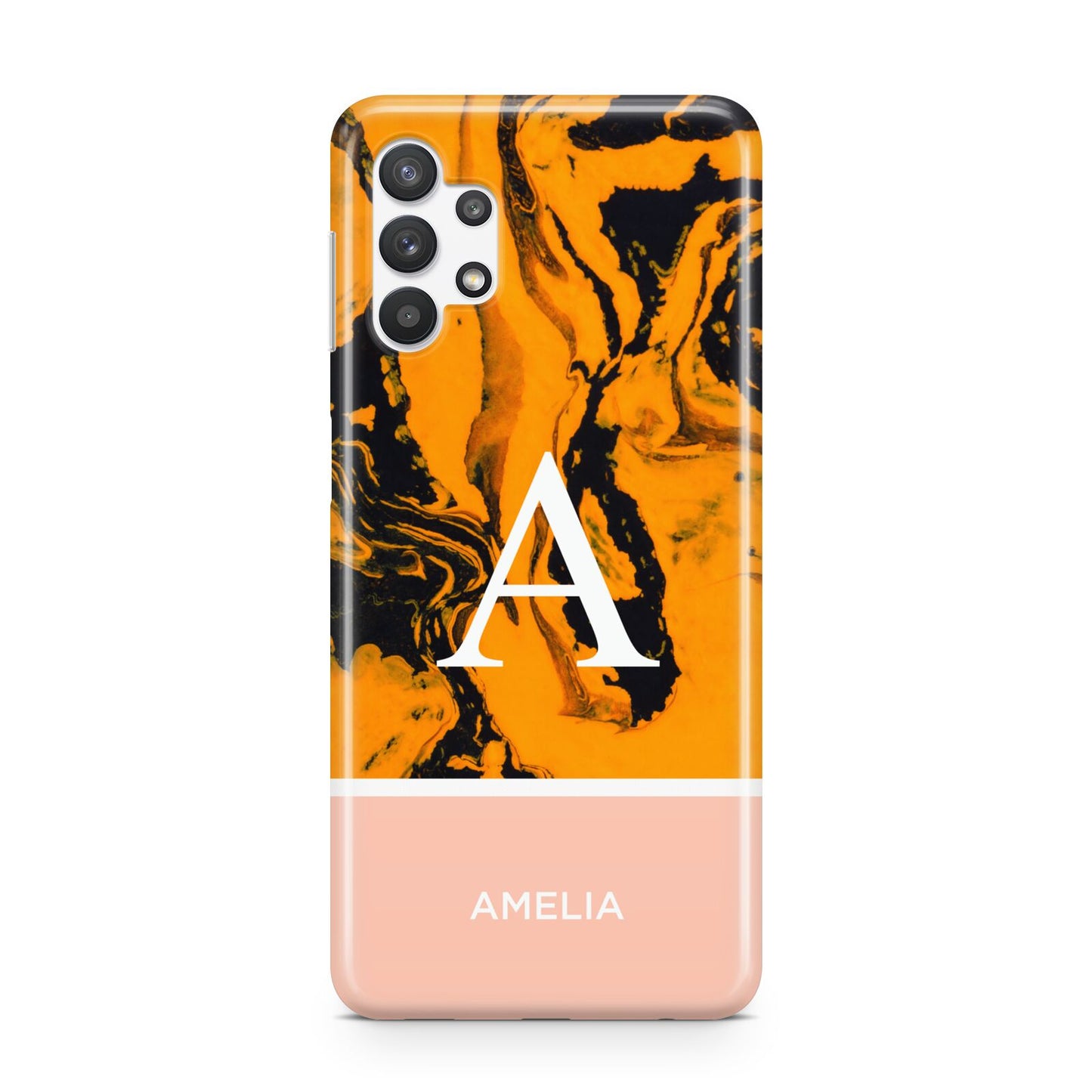 Orange Marble Personalised Samsung A32 5G Case