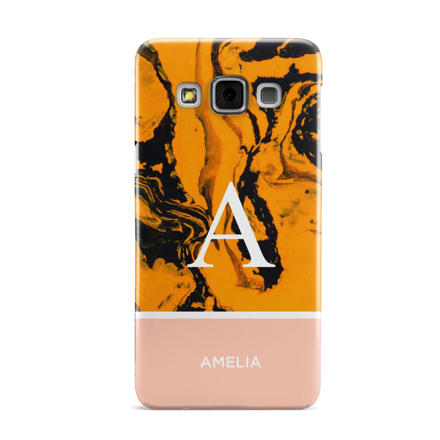 Orange Marble Personalised Samsung Galaxy A3 Case