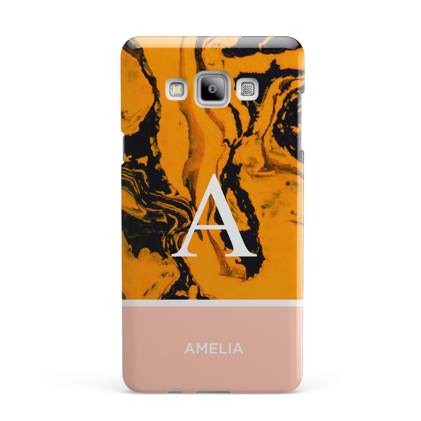 Orange Marble Personalised Samsung Galaxy A7 2015 Case