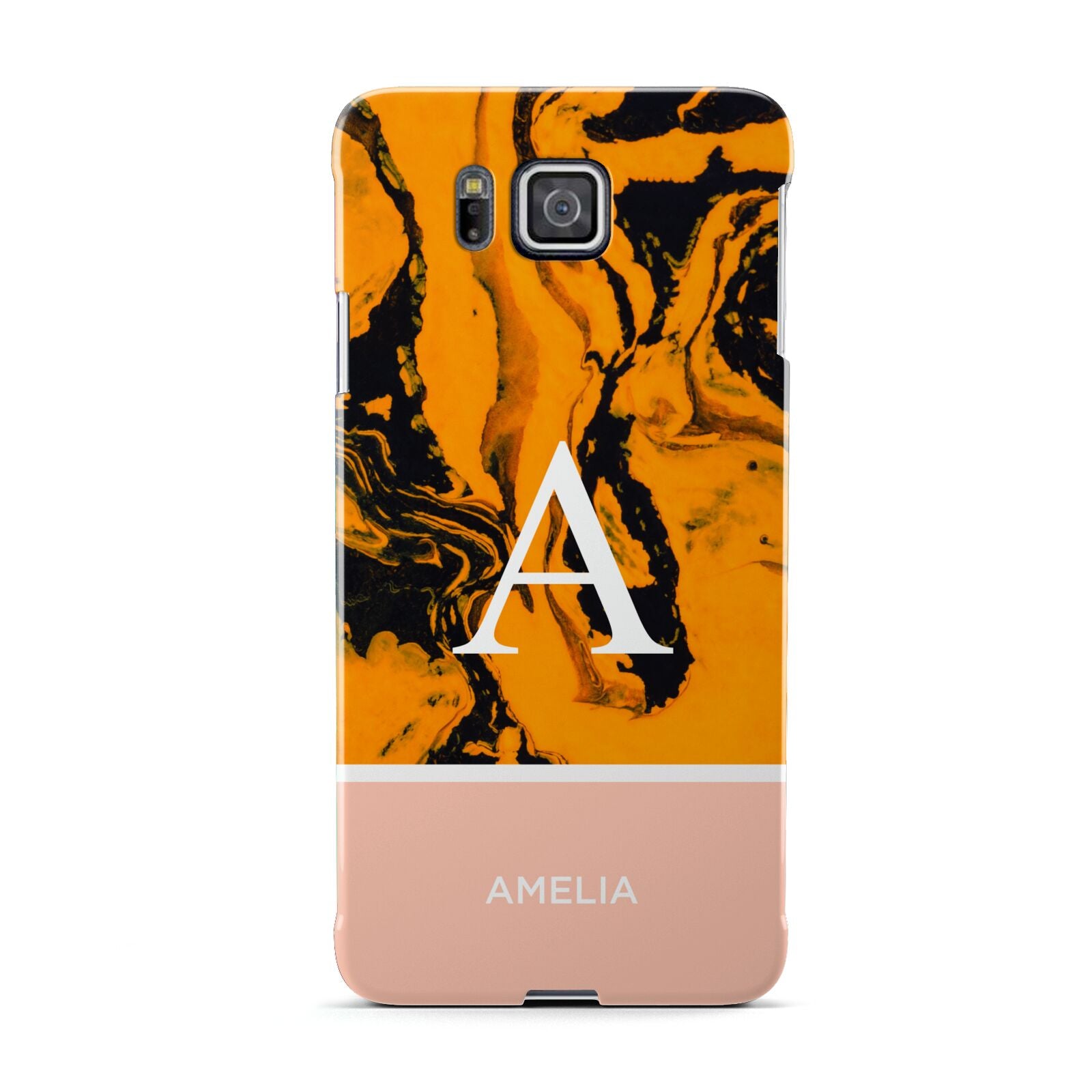 Orange Marble Personalised Samsung Galaxy Alpha Case