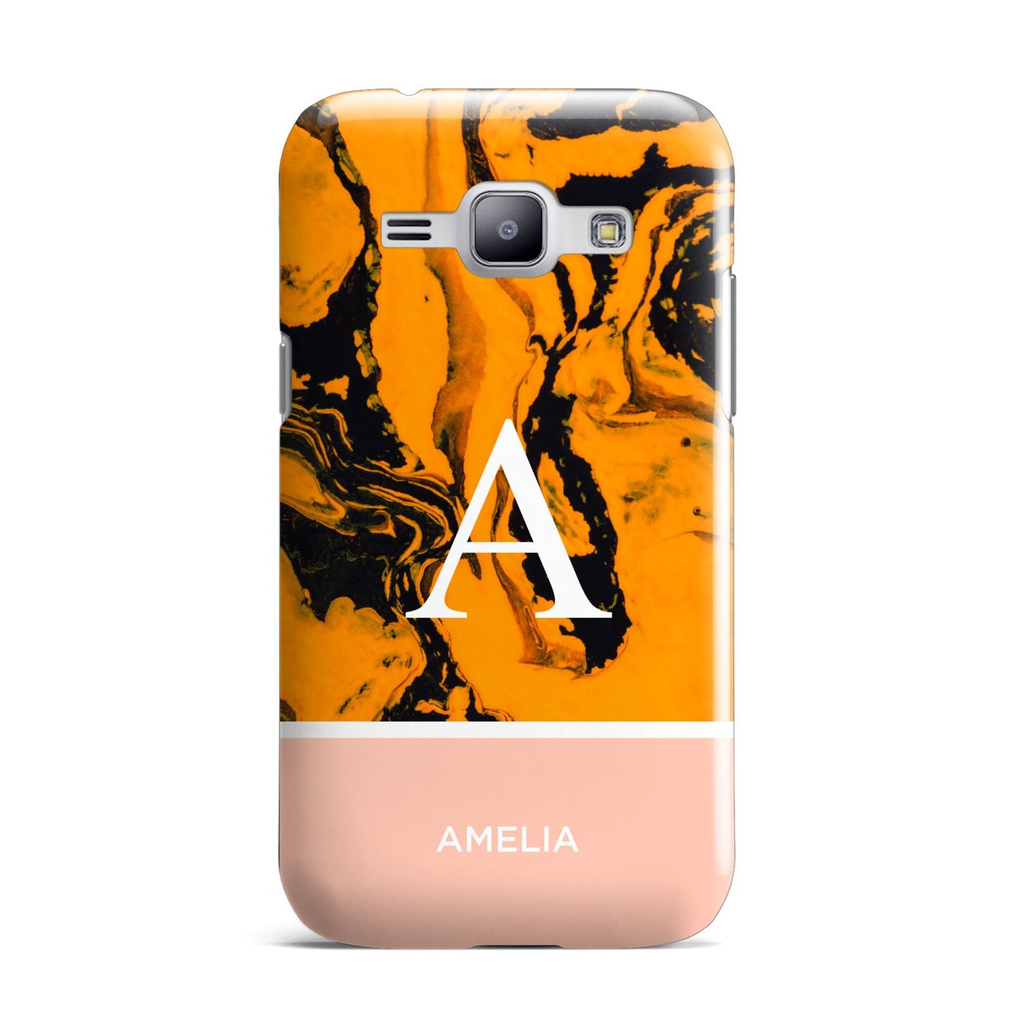 Orange Marble Personalised Samsung Galaxy J1 2015 Case