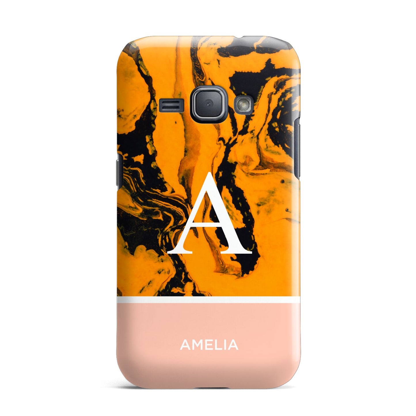 Orange Marble Personalised Samsung Galaxy J1 2016 Case